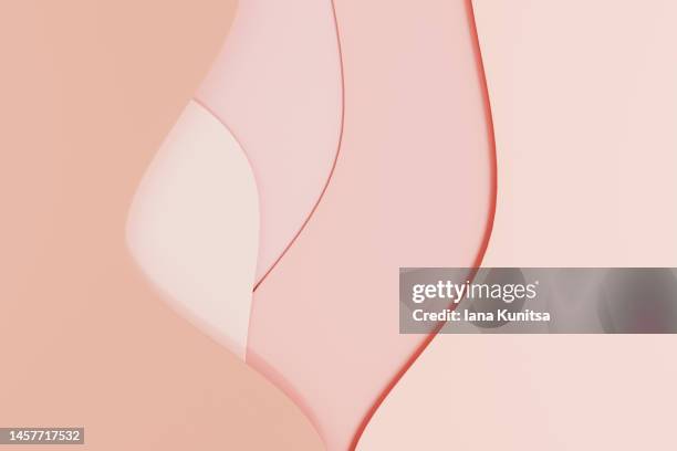 Abstract Layered Pale Pink And Beige Background Beauty 3d Pattern, Stockfoto