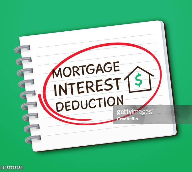 mortgage interest deduction notebook reminder - mortgage stock illustrations