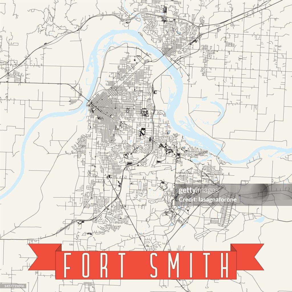 Carte vectorielle de Fort Smith, Arkansas