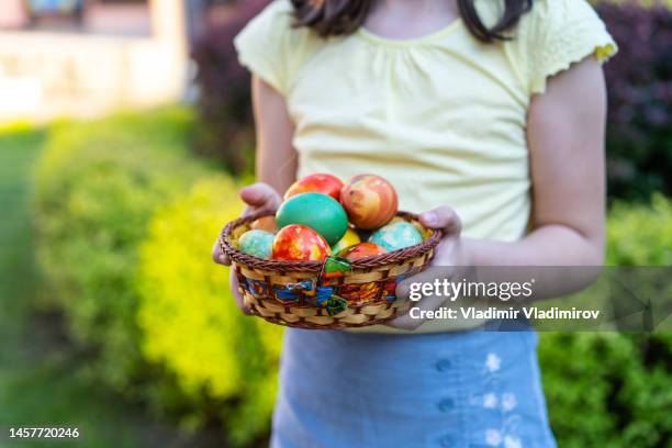 colorful easter eggs in basket - hard boiled candy stock pictures, royalty-free photos & images
