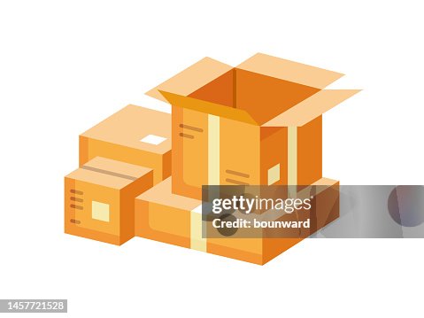 Cardboard boxes illustration. Flat design. Cardboard boxes illustration. Flat design.