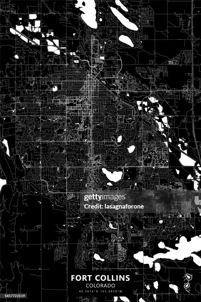Mapa vectorial de Fort Collins, Colorado