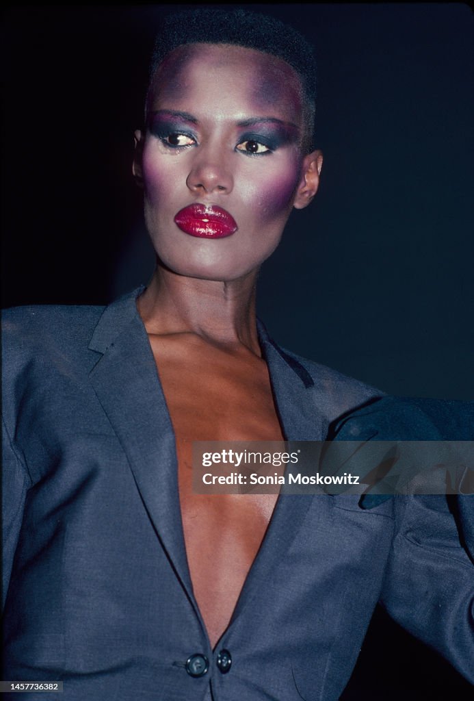 Close-up of Jamaican-born singer and model Grace Jones as she... News ...