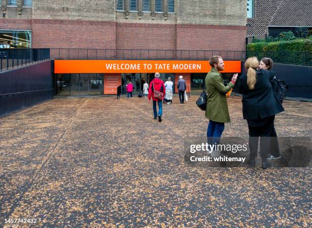 entrance to tate modern via the turbine hall, bankside, london - tate modern stock pictures, royalty-free photos & images