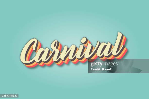 bildbanksillustrationer, clip art samt tecknat material och ikoner med retro carnival lettering. vector stock illustration - samba