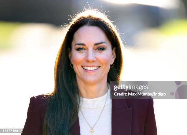 Catherine, Princess of Wales attends a reception for the England Wheelchair Rugby League Team at Hampton Court Palace on January 19, 2023 in London,...