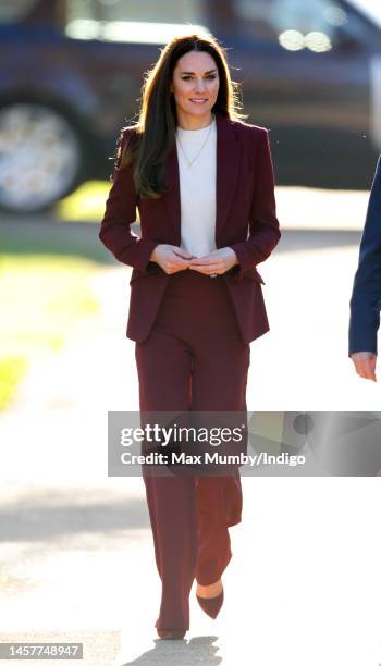 Catherine, Princess of Wales attends a reception for the England Wheelchair Rugby League Team at Hampton Court Palace on January 19, 2023 in London,...