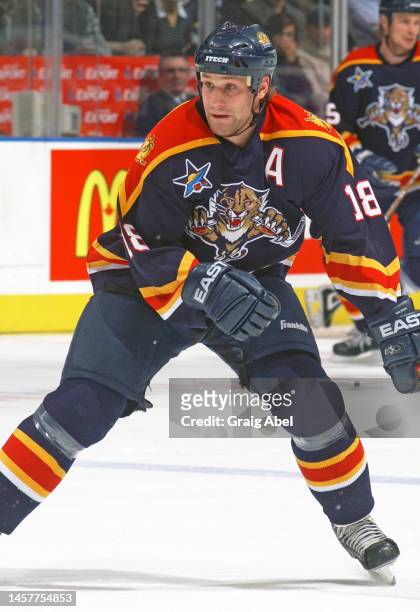 Marcus Nilson of the Florida Panthers skates against the Toronto Maple Leafs during NHL game action on March 3, 2003 at Air Canada Centre in Toronto,...