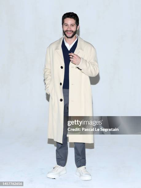 Dylan O'Brian attends the AMI - Alexandre Mattiussi Menswear Fall-Winter 2023-2024 show as part of Paris Fashion Week on January 19, 2023 in Paris,...