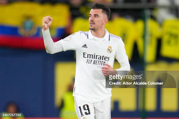Dani Ceballos of Real Madrid celebrates scoring his side's 3rd goal during the Copa del Rey Round of 16 match between Villarreal CF and Real Madrid...