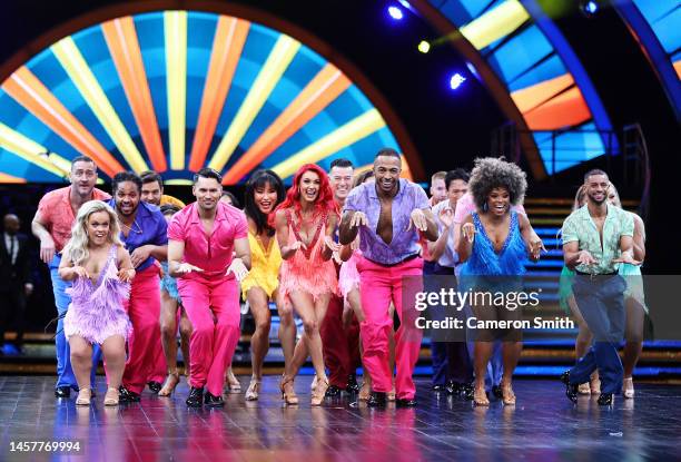 Tyler West preforms on stage with contestants at Utilita Arena Birmingham on January 19, 2023 in Birmingham, England.