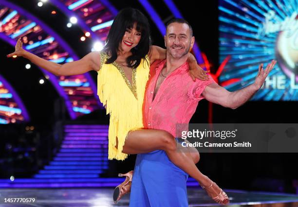 Will Mellor and Nancy Xu pose during the Strictly Come Dancing Photocall at Utilita Arena Birmingham on January 19, 2023 in Birmingham, England.