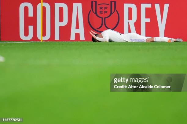 Dani Ceballos of Real Madrid celebrates scoring his side's 3rd goal during the Copa del Rey Round of 16 match between Villarreal CF and Real Madrid...