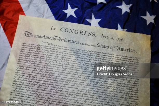 the declaration of independence - usa - declaration of independence stock pictures, royalty-free photos & images
