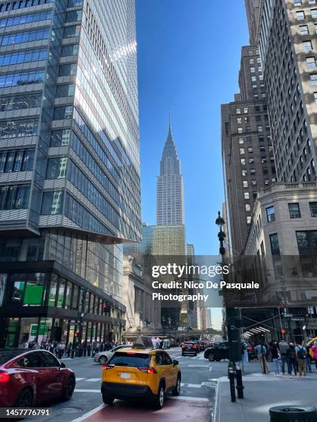 chrysler building and grand central station at 4th street, new york city, usa - the chrysler building and grand central station stock pictures, royalty-free photos & images