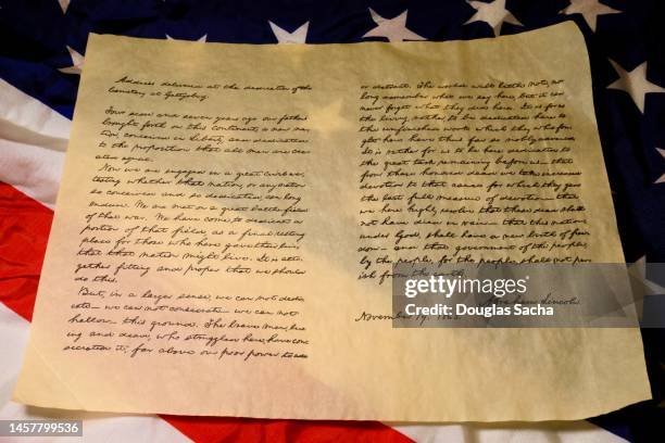 gettysburg address - abraham lincoln gettysburg address stock pictures, royalty-free photos & images