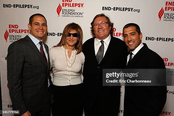 Event Co-Chair Mark Borman, Sony's Amy Pascal, Honoree Lorenzo di Bonaventura and Event Co-Chair Andrew Gumpert at Care And Cure - A Benefit To End...