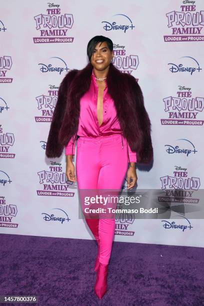 Johnson attends the red carpet event for Disney+ Original Series "The Proud Family: Louder and Prouder" at Nate Holden Performing Arts Center on...