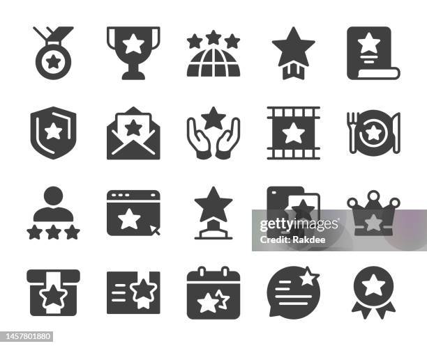 star award - icons - crown emoji stock illustrations