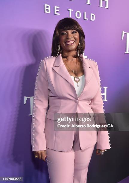 Nichelle Tramble Spellman attends the season 3 premiere of Apple TV+'s "Truth Be Told" at Pacific Design Center on January 19, 2023 in West...