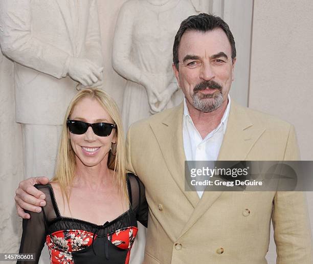 Actor Tom Selleck and wife Jillie Mack arrive at the "Blue Bloods" Special Screening And Panel Discussion at Leonard H. Goldenson Theatre on June 5,...