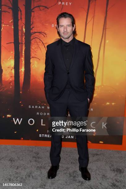 Ian Bohen attends the Los Angeles Premiere of Paramount+'s "Wolf Pack" at Harmony Gold on January 19, 2023 in Los Angeles, California.