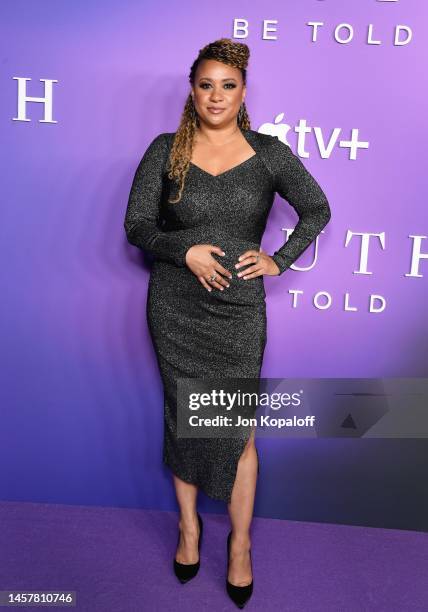 Tracie Thoms attends the season 3 premiere of Apple TV+'s "Truth Be Told" at Pacific Design Center on January 19, 2023 in West Hollywood, California.