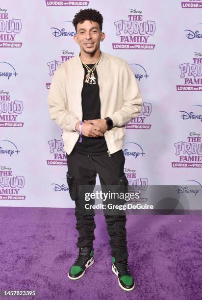 Khleo Thomas attends the Red Carpet Event For Disney+ Original Series "The Proud Family: Louder and Prouder" at Nate Holden Performing Arts Center on...