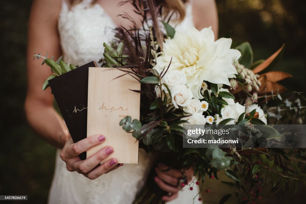 Vow books at a wedding