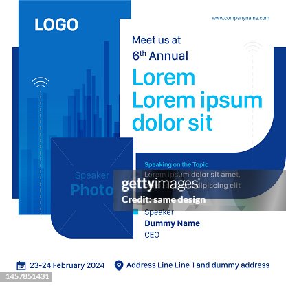 Flat abstract business conference social media template Flat abstract business conference social media template