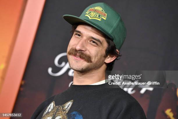Tyler Posey attends the Los Angeles Premiere of Paramount+'s "Wolf Pack" at Harmony Gold on January 19, 2023 in Los Angeles, California.