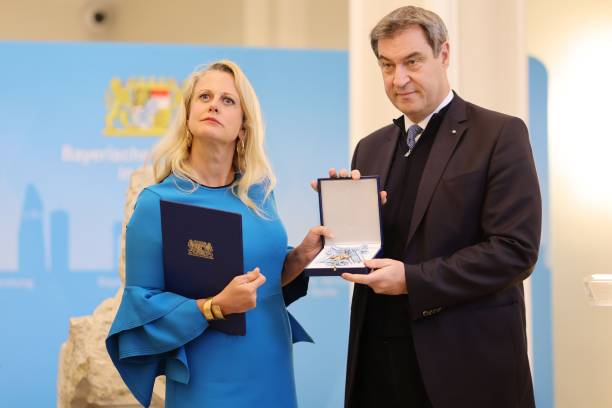 DEU: Barbara Schoeneberger Receives Bavarian Order Of Merit In Berlin