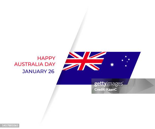 ilustraciones, imágenes clip art, dibujos animados e iconos de stock de feliz día de australia lettering. ilustración de material vectorial - día de australia
