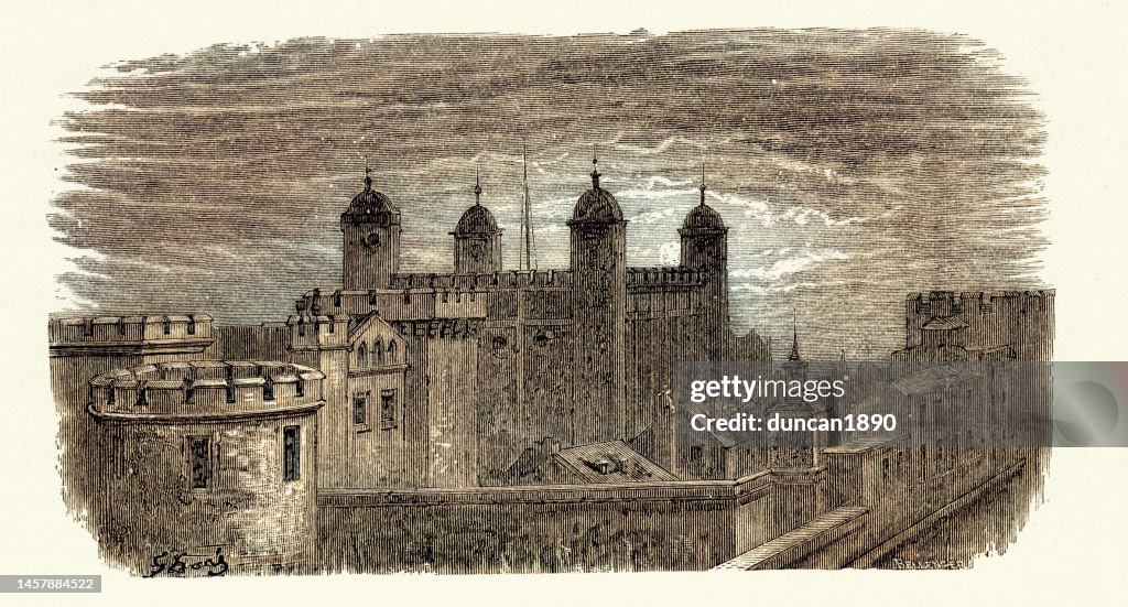 The Tower of London a historic castle on the north bank of the River Thames