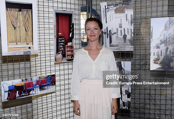 Maria Esteve attends her picture exhibition 'De Malaga Al Cielo' on May 16, 2012 in Malaga, Spain.