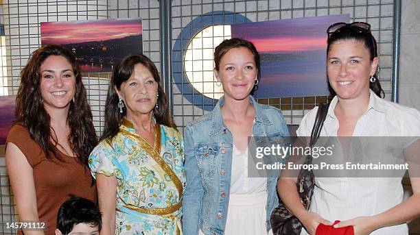 Celia Flores, Pepa Flores, Maria Esteve and Tamara Flores attend Maria Esteve's picture exhibition 'De Malaga Al Cielo'. Her daughters Celia Flores...