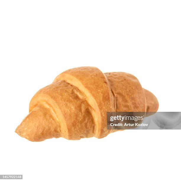 puff pastry croissant. french pastries. isolate on white background - croissant white background stockfoto's en -beelden