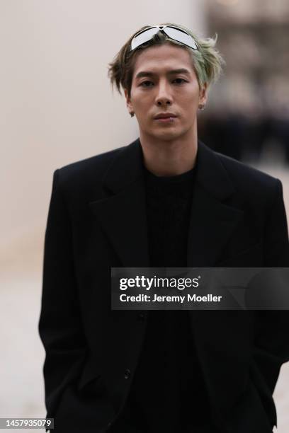 Jackson Wang seen wearing a full Louis Vuitton Look, black blazer, News  Photo - Getty Images