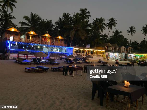 night life on palolem - goa nightlife stock pictures, royalty-free photos & images