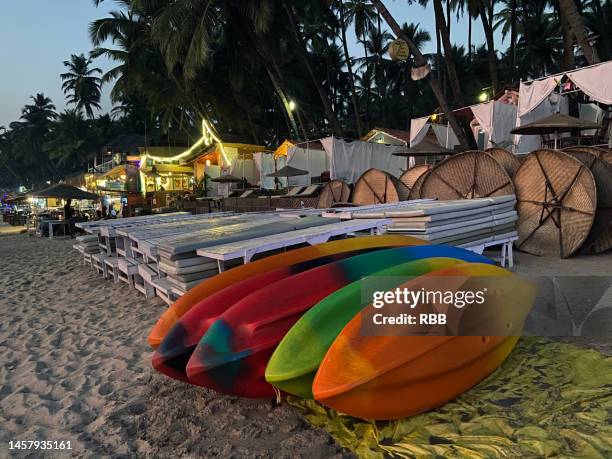 night life on palolem - goa nightlife stock pictures, royalty-free photos & images