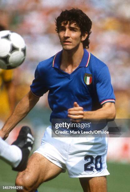 July 1982, Barcelona - FIFA World Cup - Italy v Brazil - Paolo Rossi of Italy.