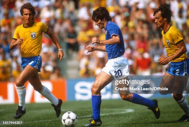 July 1982, Barcelona - FIFA World Cup - Italy v Brazil - Paolo Rossi of Italy.