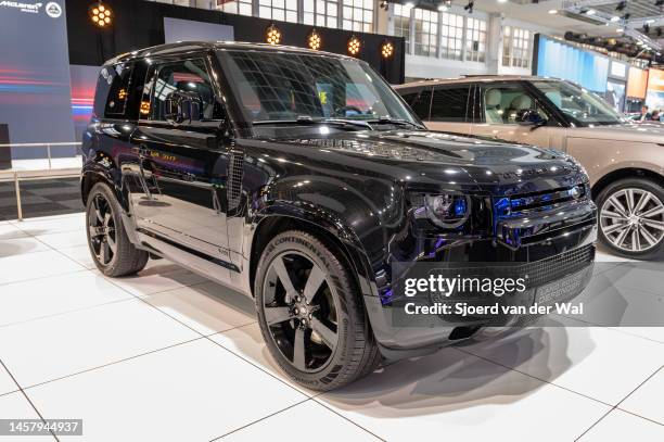 Land Rover Defender 90 4X4 SUV at Brussels Expo on January 13, 2023 in Brussels, Belgium.