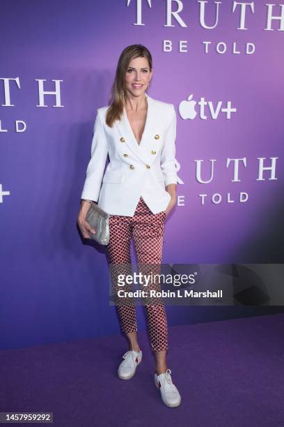 Tricia Helfer attend the Season 3 Premiere of Apple TV's "Truth be Told" at Pacific Design Center on January 19, 2023 in West Hollywood, California.