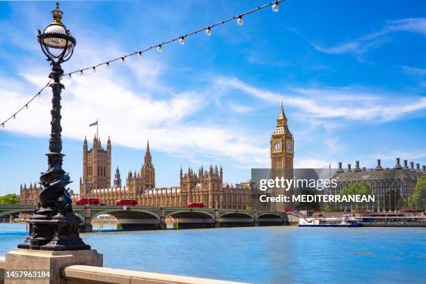 london big ben tower, westminster bridge over thames river england uk - big ben stock pictures, royalty-free photos & images