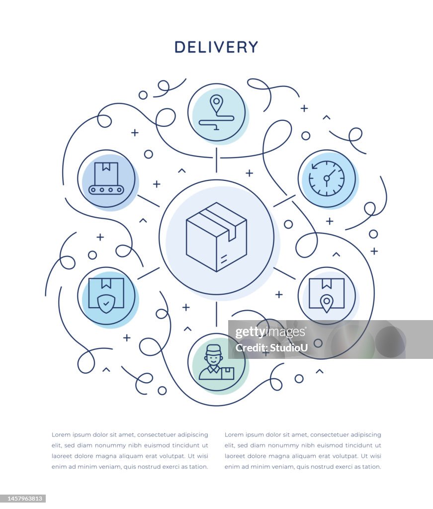 Delivery Agent Using Steps Delivery Six Steps Infographic Template High-Res Vector Graphic - Getty ...