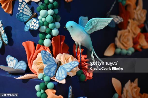 Detail of a cake from Little Venice Cake Company at the Feast of Dreams during the Grand Reveal Weekend of Dubai’s new ultra-luxury resort Atlantis...