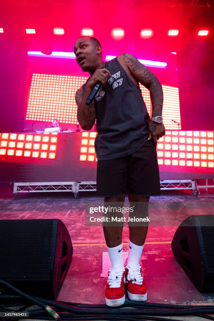 Perth Rapper Rapper Bow Wow performs at Juicy Fest 2023 on January 20, 2023 in ...