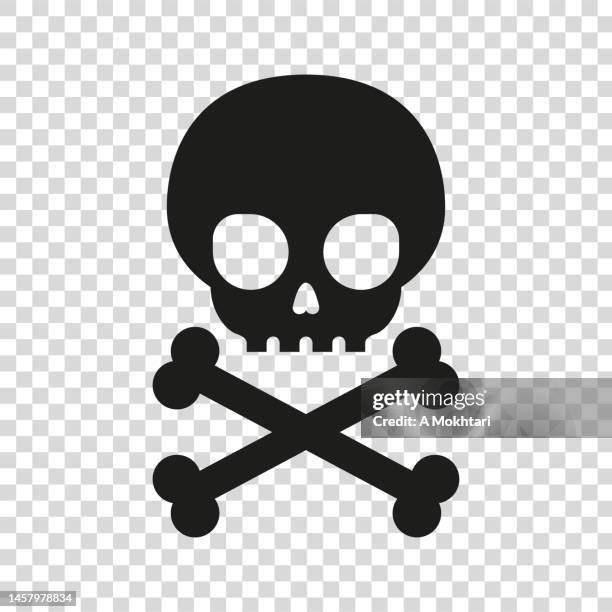 ilustraciones, imágenes clip art, dibujos animados e iconos de stock de icono de calavera sobre fondo transparente. - human skull