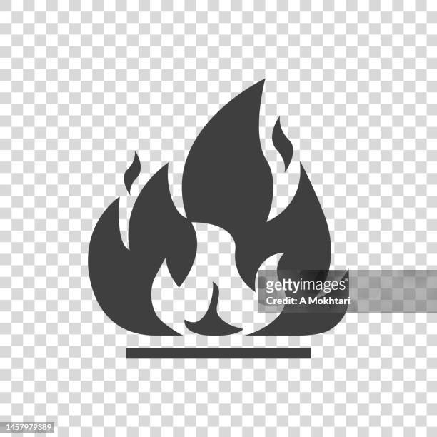 ilustraciones, imágenes clip art, dibujos animados e iconos de stock de icono de fuego sobre fondo transparente. - fuego al aire libre